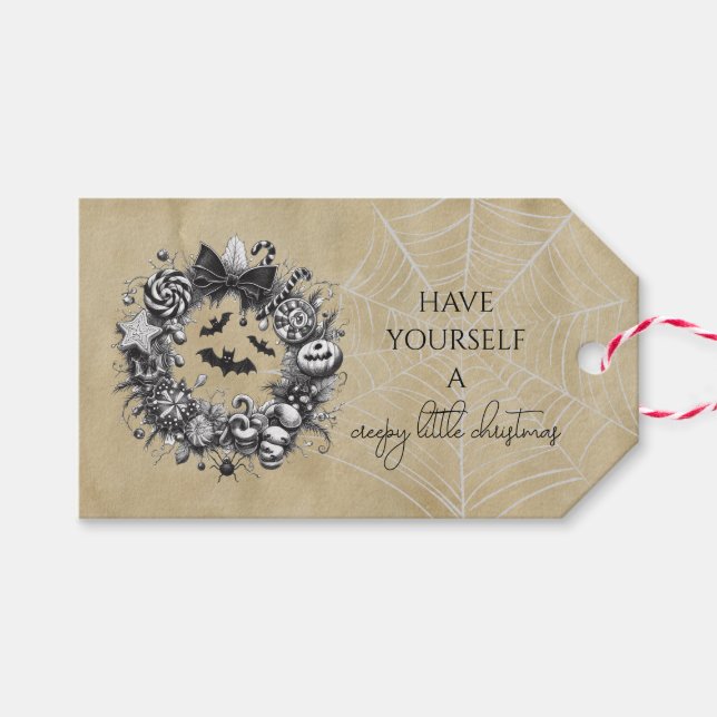 Creepy Wreath Geschenkanhänger (Vorderseite (Horizontal))