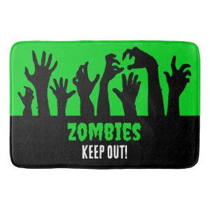 Creepy Zombie Halloween Horror Movie Badematte