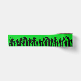 Creepy Zombie Hands Horror Movie Green Satinband