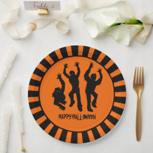 Creepy Zombie "Happy Halloween" Pappteller