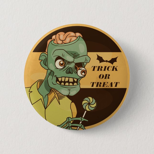 Creepy Zombie mit Lollipop Vintag | Schaltfläche B Button (Vorderseite)