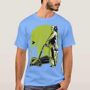 Creepy Zombie Rasenmähen im Friedhof T-Shirt