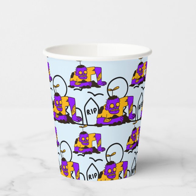 Creepy Zombies Spooky Halloween-Party Pappbecher (Links)