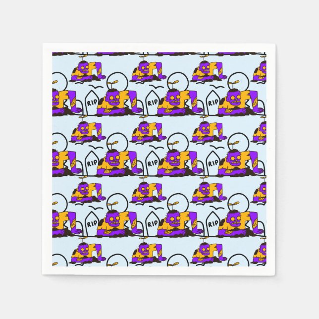 Creepy Zombies Spooky Halloween-Party Serviette (Vorderseite)
