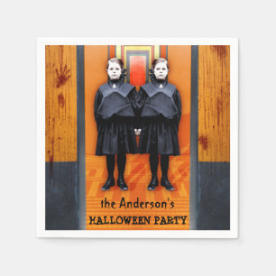 Creepy Zwillings-Halloween-Horror-personalisiertes Serviette