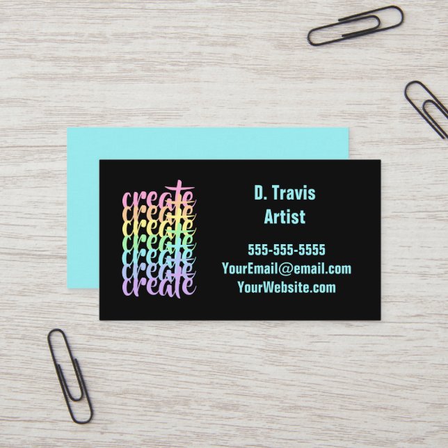 Créer des Cartes de visite Pastel Rainbow (Devant/Arrière en situation)