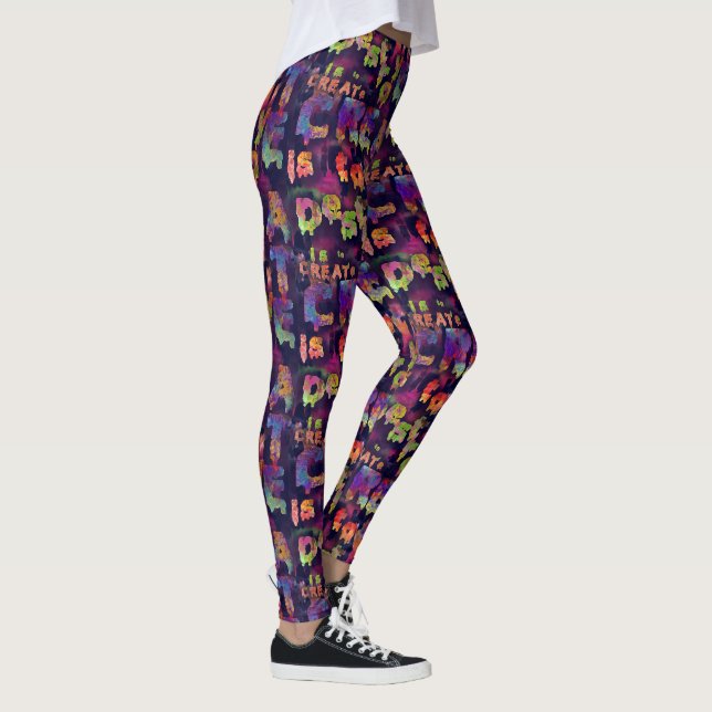 CRÉER est de DÉTRUIRE Graffiti imprimés Leggings (Droite)