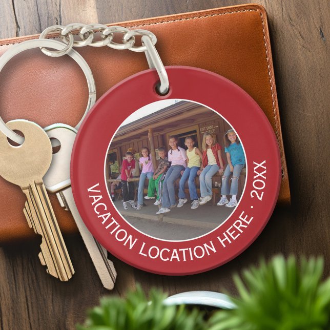 Créer un souvenir de vacances avec photo et texte (Personalized Keychain - souvenir keepsake)