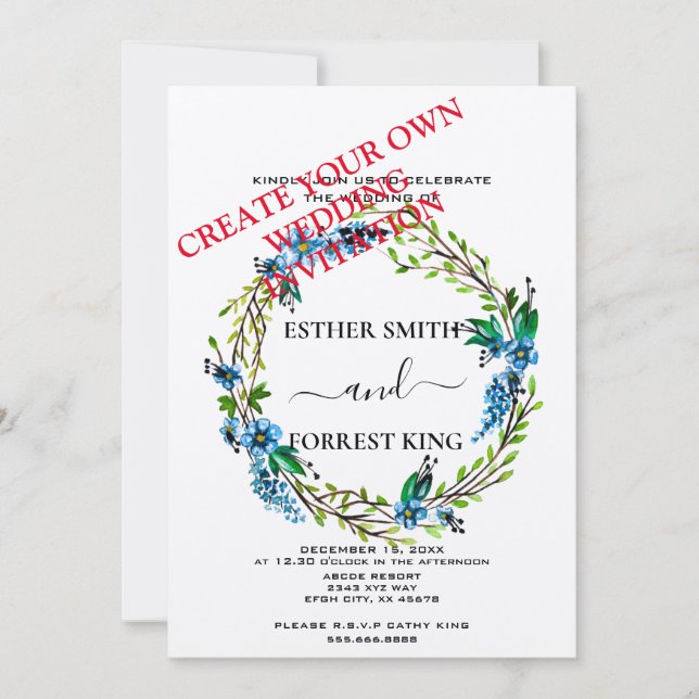Créer une invitation de mariage personnalisée, do- (Devant)