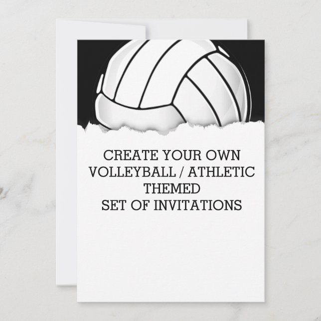 Créer une invitation sur le thème du volleyball (Devant)