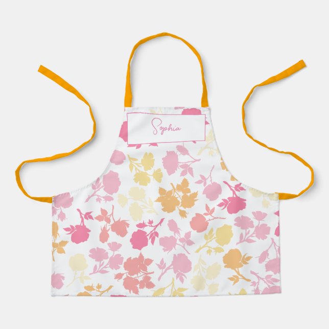 créer votre propre nom Fleurs Imprimer tablier pou (Recto)