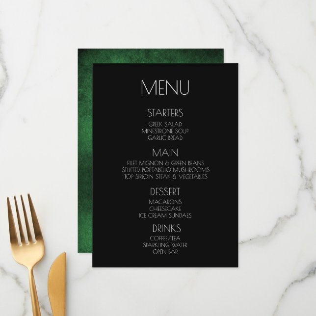 Créer votre propre - Vert - Texture détendue Menu (Devant/Arrière en situation)