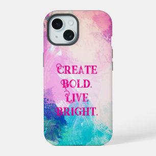 "Créez Gras. Live Bright." Brush-Stroke artistique