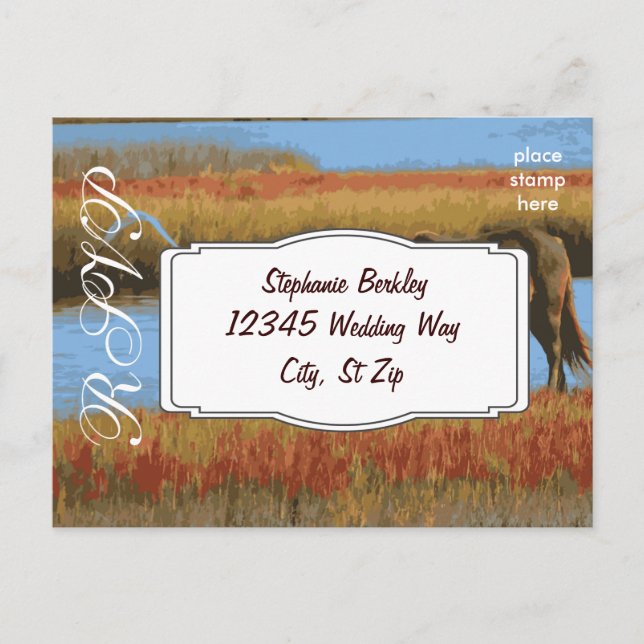 Créez vos propres cartes postales RSVP de mariage (Devant)