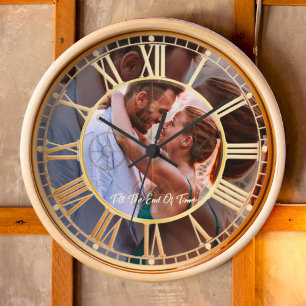 Créez votre Élégante horloge murale photo cadeau m
