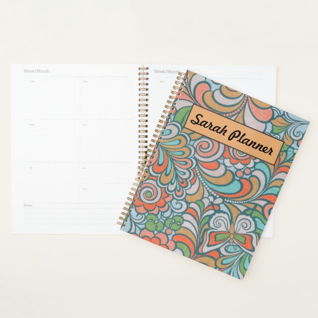 Créez votre nom Daily Weekly mensually Planner (Devant avec enveloppe)