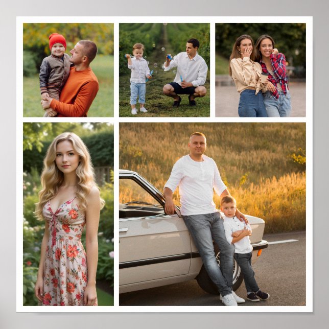 Créez votre propre 5 photo Collage Poster (Devant)