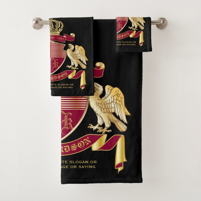 Créez votre propre blason d'armoiries d'aigle roug (En situation)