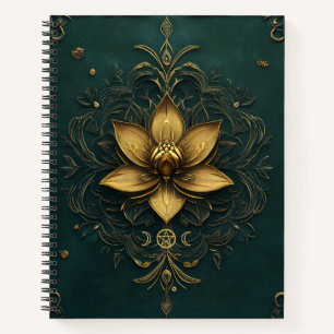 Créez votre propre carnet Teal Golden Lotus