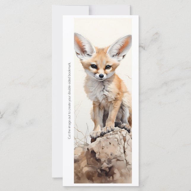 Créez votre propre carte de signet de renard fenne (Devant)