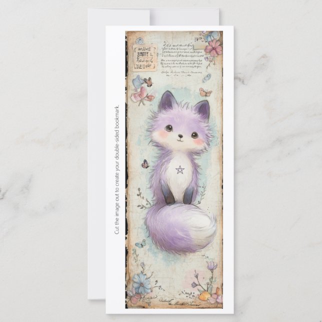 Créez votre propre carte de signet de renard viole (Devant)