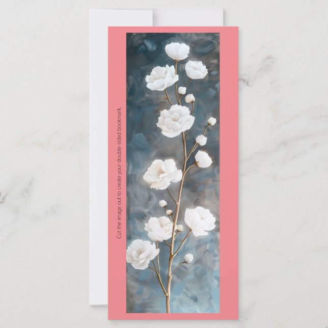 Créez votre propre carte de Signet Roses Blanches (Devant)