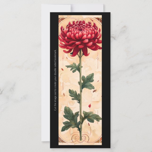 Créez votre propre carte de Signet rouge Chrysanth (Devant)