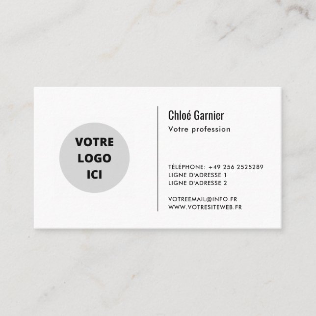 Créez Votre Propre Carte de Visite (Devant)