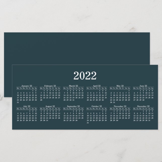 Créez votre propre carte plat 2022 calendrier (Devant / Derrière)