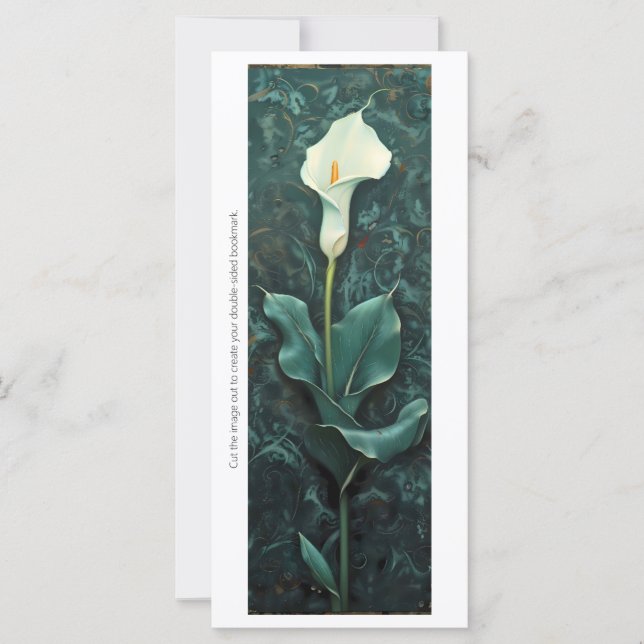Créez votre propre carte Signet Calla Lily en marb (Devant)