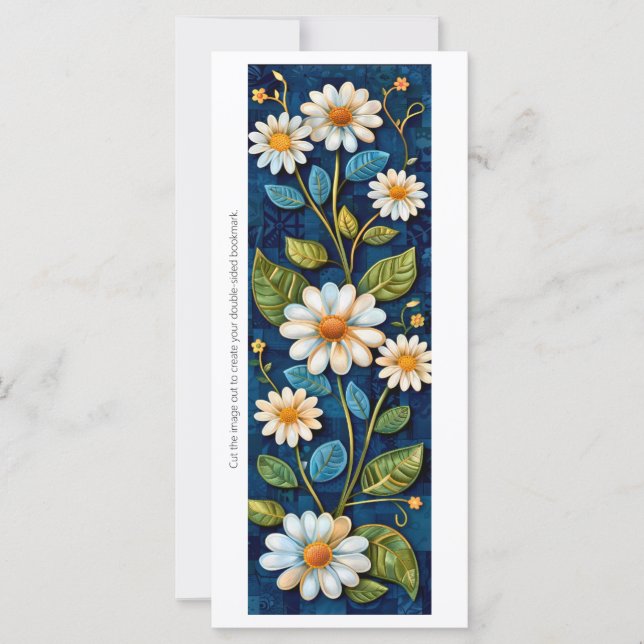 Créez votre propre carte Signet Denim Daisy (Devant)
