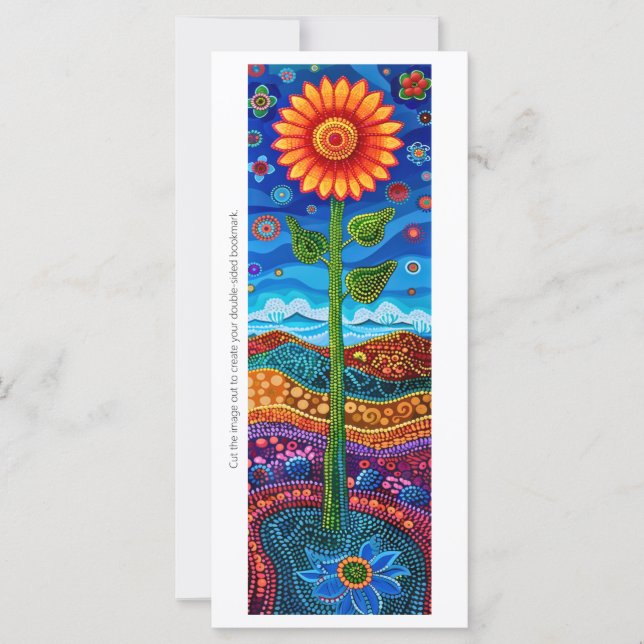 Créez votre propre carte Signet Sunflower Dot Art (Devant)