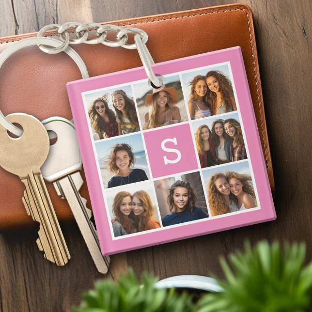 Créez votre propre collection Instagram Monogramme (Personalized keychain with photo collage and monogram)