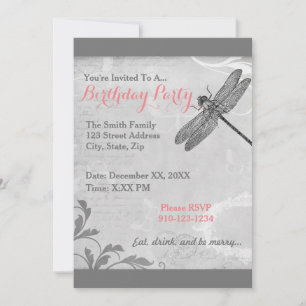 Créez votre propre dragonfly Invitation d'annivers