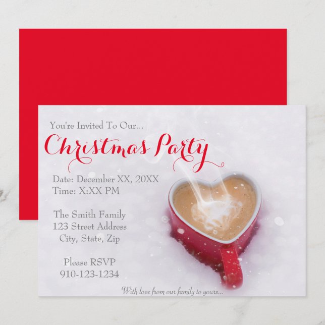 Créez votre propre invitation à la fête de Noël (Devant / Derrière)