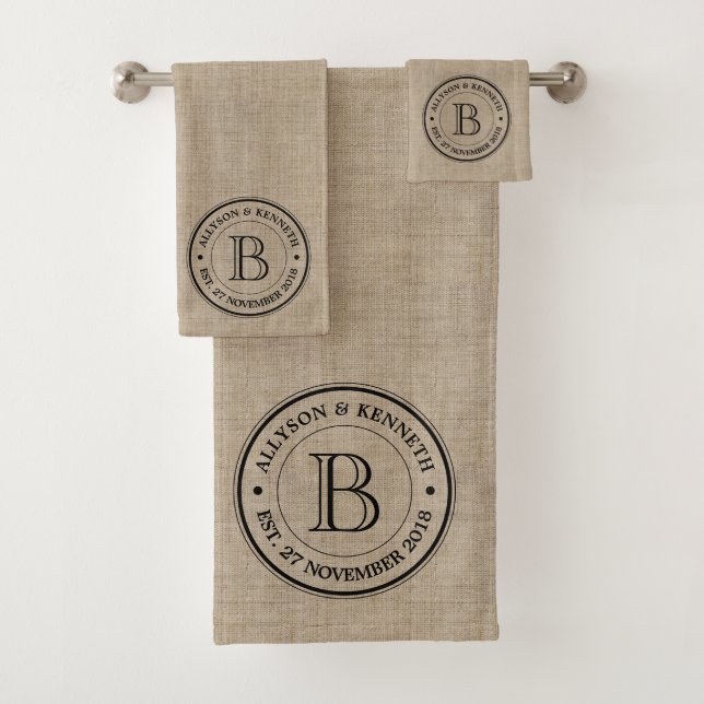 Créez votre propre logo Burlap Anniversaire Monogr (En situation)
