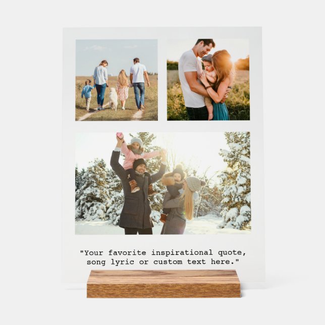 Créez votre propre photo et devis 3 personnalisés (Recto)