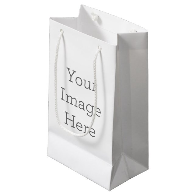 Sac-cadeau personnalisé Petit, finition Brillante (Devant Angle)