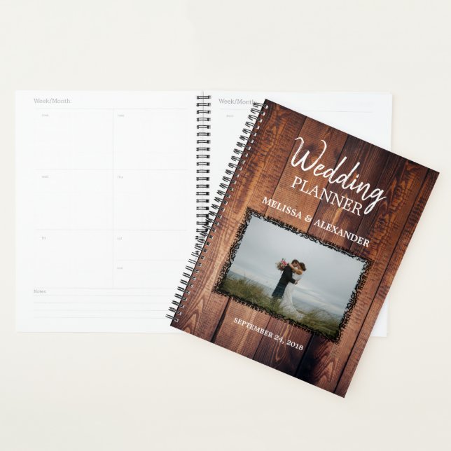 Créez votre propre Wedding planner photo en bois r (Devant avec enveloppe)