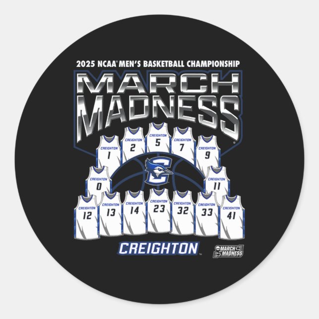 Creighton March Madness 2025 Men's Sketll Nil  Runder Aufkleber (Vorderseite)
