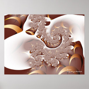 Crema coole abstrakte feine Fraktal-Kunst Poster
