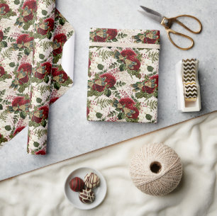 Cremdrachenfliegen und Rose Geschenkpapier