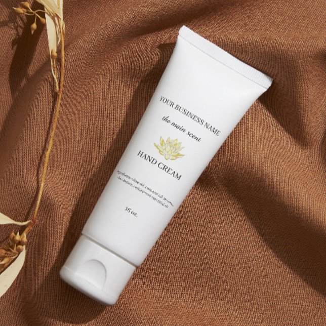 Crème à la main jaune lotus sticker pour la peau (Yellow lotus hand cream skin care sticker)