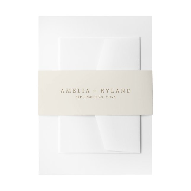 Creme and Gold Wedding Einladung Bauchband Einladungsbanderole (Vorderseite Beispiel)