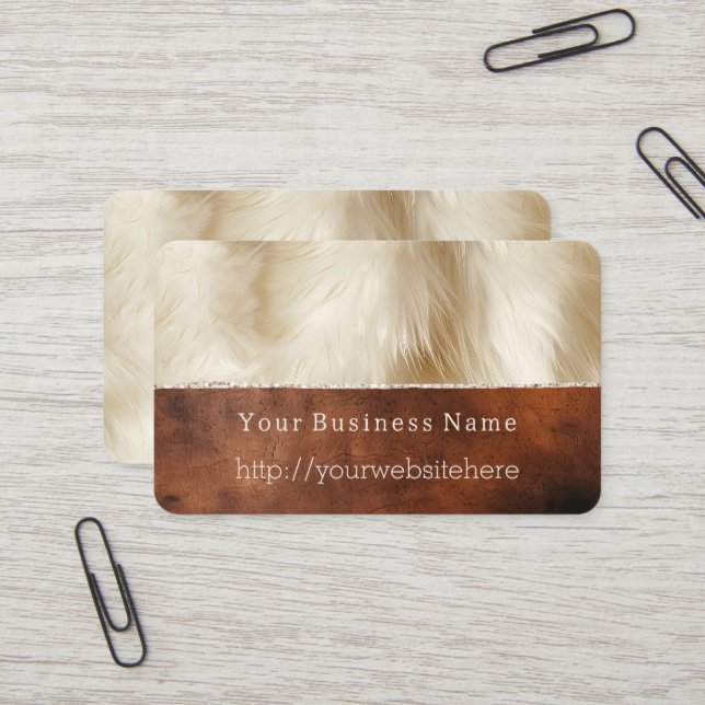 Creme Animal Fur Brown Südwest Cowhide Visitenkarte (Vorderseite/Rückseite Beispiel)
