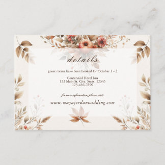 Crème Automne Détails du Mariage Carte de boîtier