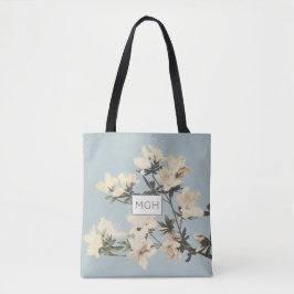 Creme Azalea Blume Monogramm Tasche