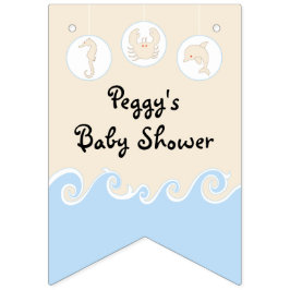 Crème baby shower/Mobile Bleu, Bannière Swallowtai