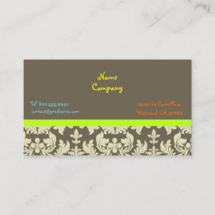 Creme-Barock-Damast/DIY-Farbe/Aschenbraun Visitenkarte