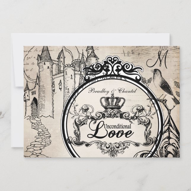 Creme-bedingungslose Liebe 12x18 Wedding Einladung (Vorderseite)